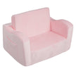 VEVOR Baby Chair Foldable 2-in-1 Comfy Baby Lounger Couch Kids Sofa Pink