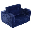 VEVOR Baby Chair Foldable 2-in-1 Comfy Baby Lounger Couch Kids Sofa Blue