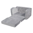 VEVOR Baby Chair Foldable 2-in-1 Comfy Baby Lounger Couch Kids Sofa Grey