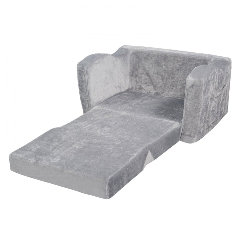 VEVOR Baby Chair Foldable 2-in-1 Comfy Baby Lounger Couch Kids Sofa Grey