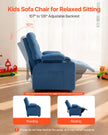 VEVOR Kids Reclining Chair Toddler Recliner with Cup Holders and Pockets (Blue)