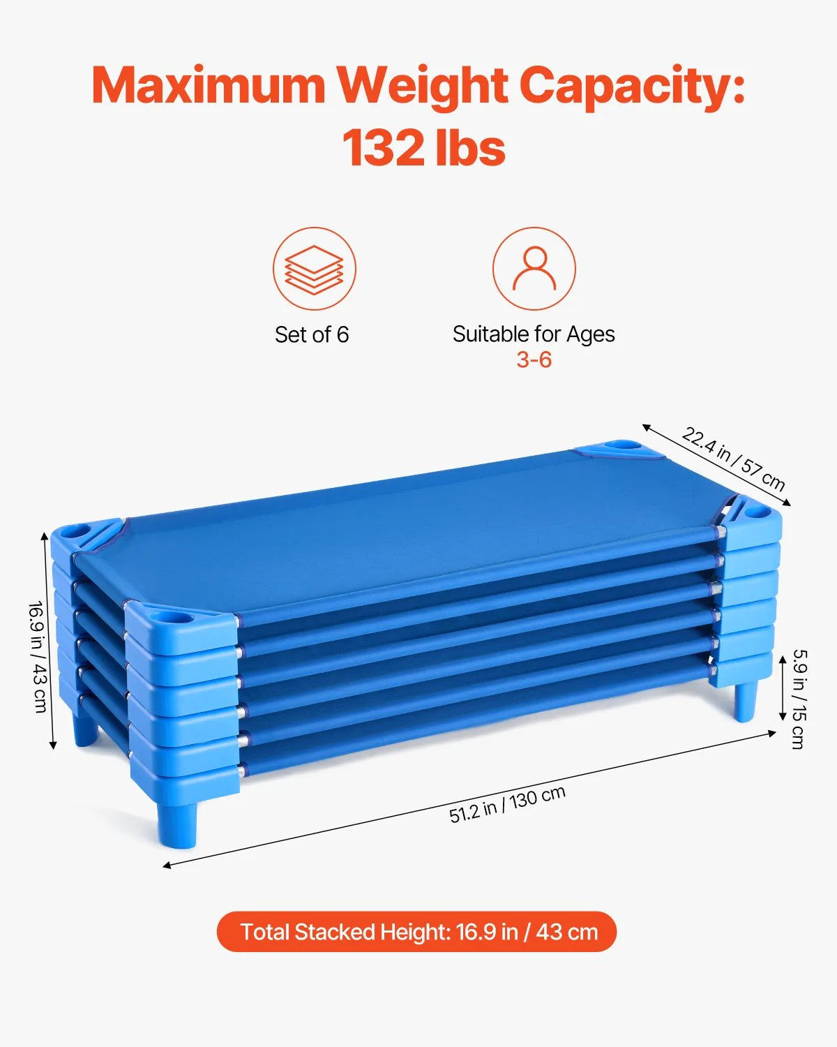 VEVOR Stackable Kiddie Cot 52