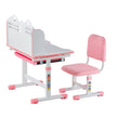 VEVOR Kids Study Chair and Desk with Bookshelf & Drawer Adjustable Height Pink