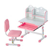 VEVOR Kids Study Chair and Desk with Bookshelf & Drawer Adjustable Height Pink