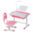 VEVOR Kids Chair and Desk Set Table Lamp Adjustable Height & Tilted Desktop Pink