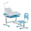 VEVOR Kids Chair and Desk Set Table Lamp Adjustable Height & Tilted Desktop Blue