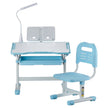 VEVOR Kids Chair and Desk Set Table Lamp Adjustable Height & Tilted Desktop Blue