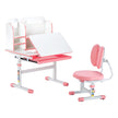 VEVOR Kids Study Chair and Desk with Bookshelf & Drawer Height Adjustable Pink