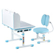 VEVOR Kids Study Chair and Desk with Bookshelf & Drawer Height Adjustable Blue
