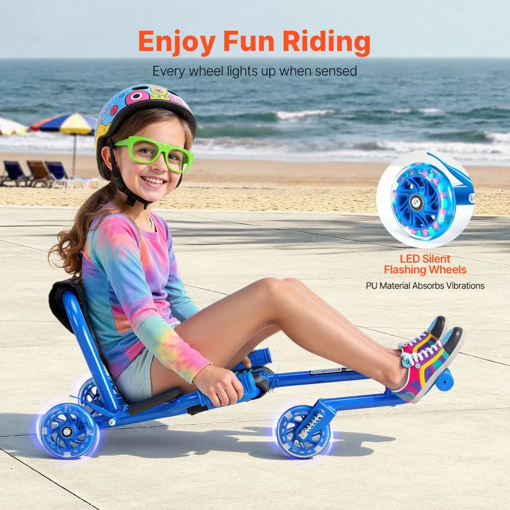 VEVOR Ride on Scooter Powered by Zig-Zag Motion Drift Cart for Kids Ages 4+