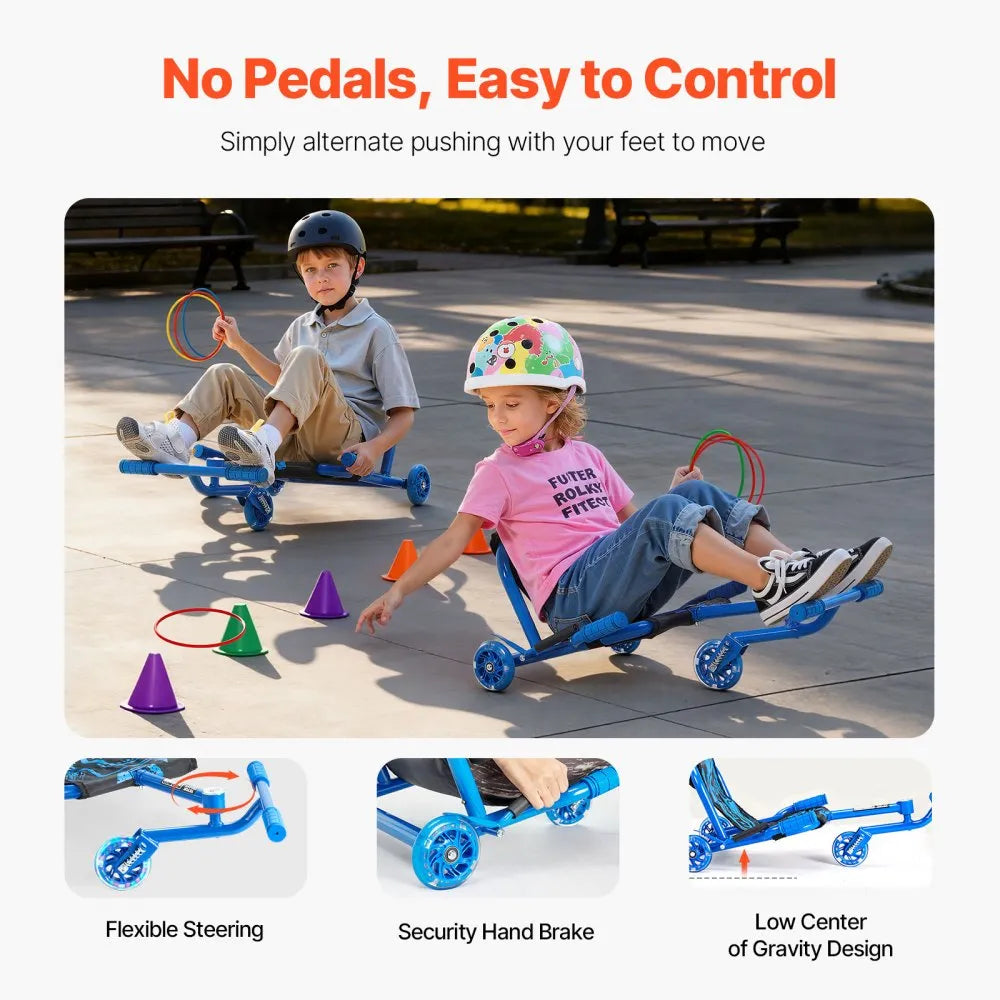VEVOR Ride on Scooter Powered by Zig-Zag Motion Drift Cart for Kids Ages 4+