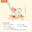 VEVOR 4 in 1 Rocking Horse for Toddlers 1-3 Years, Baby Rocking Horse with Detachable Balance Board, Push Handle and 4 Smooth Wheels, Support up to 80 lbs HDPE Kids Ride on Toy with Sound, Red