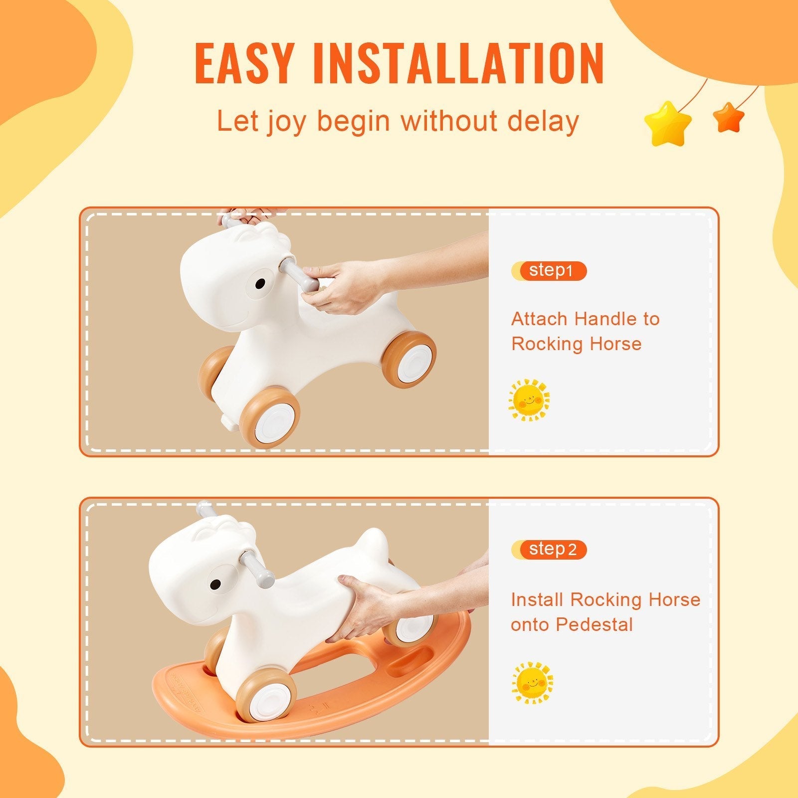 VEVOR 3 in 1 Rocking Horse for Toddlers 1-3 Years, Baby Rocking Horse with Detachable Balance Board and 4 Smooth Wheels, Support up to 80 lbs HDPE Material Kids Ride on Toy, 40° Swinging, Red