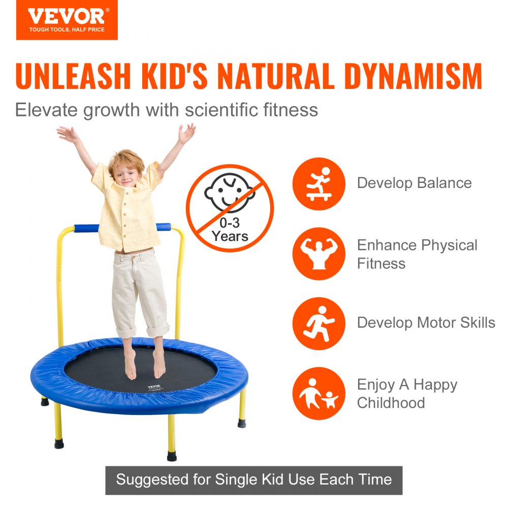 VEVOR 3FT Trampoline for Kids, 36
