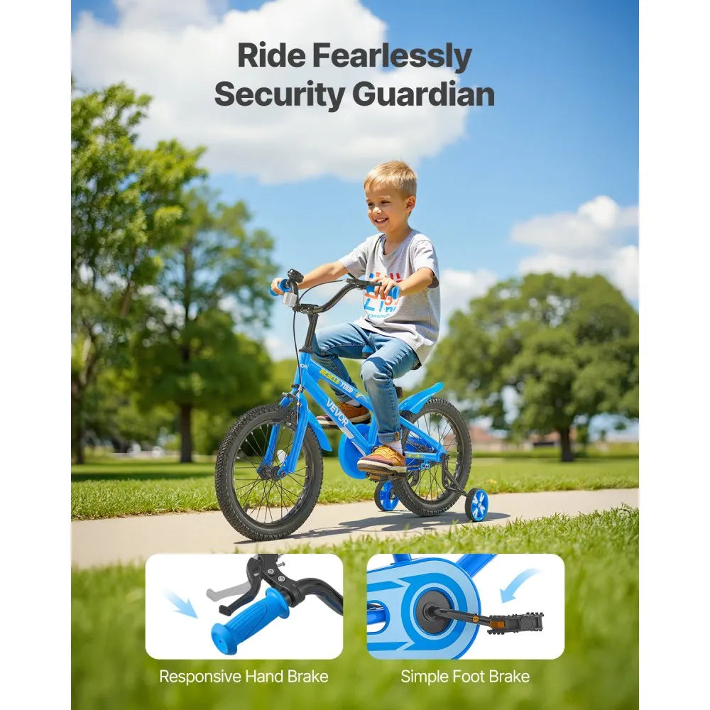 VEVOR Kids Bike 14 Inches BMX Style Children Bicycle for Boys & Girls Aged 3-6