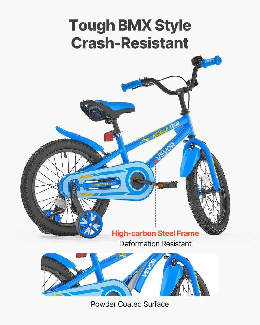 VEVOR Kids Bike 16 Inches BMX Style Children Bicycle for Boys & Girls Aged 4-8