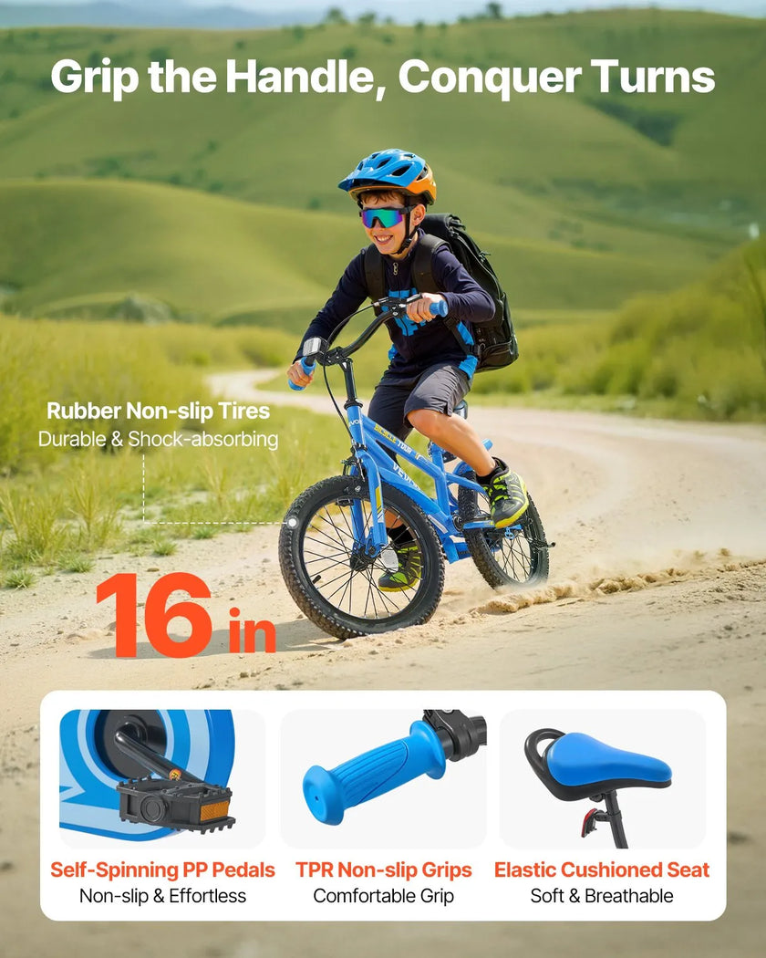 VEVOR Kids Bike 16 Inches BMX Style Children Bicycle for Boys & Girls Aged 4-8