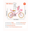 VEVOR Kids Bike 16 Inches Princess Style Children Bicycle for Girls Aged 4-8