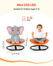 VEVOR Kids Swivel Chair, 220 lbs Capacity, Sensory Spinning Chair, Autistic Kids Sensory Toy Seat with Non-Slip Metal Base, Round Shape Toddler Sit & Spin Seat for Coordination Balance Focus, Orange