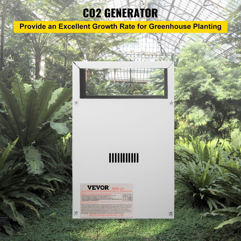 VEVOR CO2 Burner, 4 Brass Burner CO2 Generator for Plant, Liquid Propane LP Carbon Dioxide Generator, 11178 BTU/Hr, Built-In Electronic Ignition, for Greenhouse Green Tent Hydroponic Room Grow Room