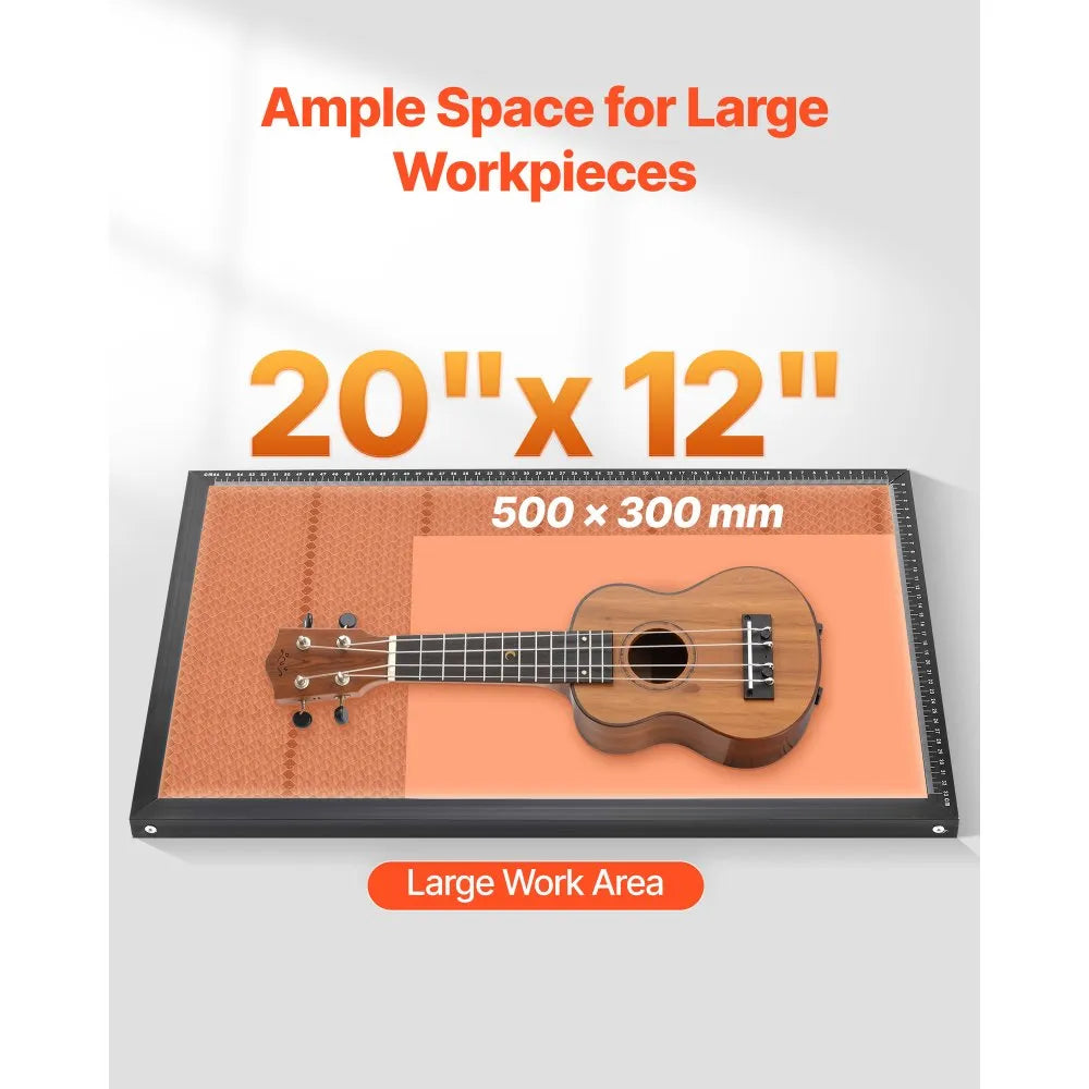 55W CO2 Laser Engraver & Cutter – Desktop Laser Engraving Machine with 5MP Camera & Rotary Axis