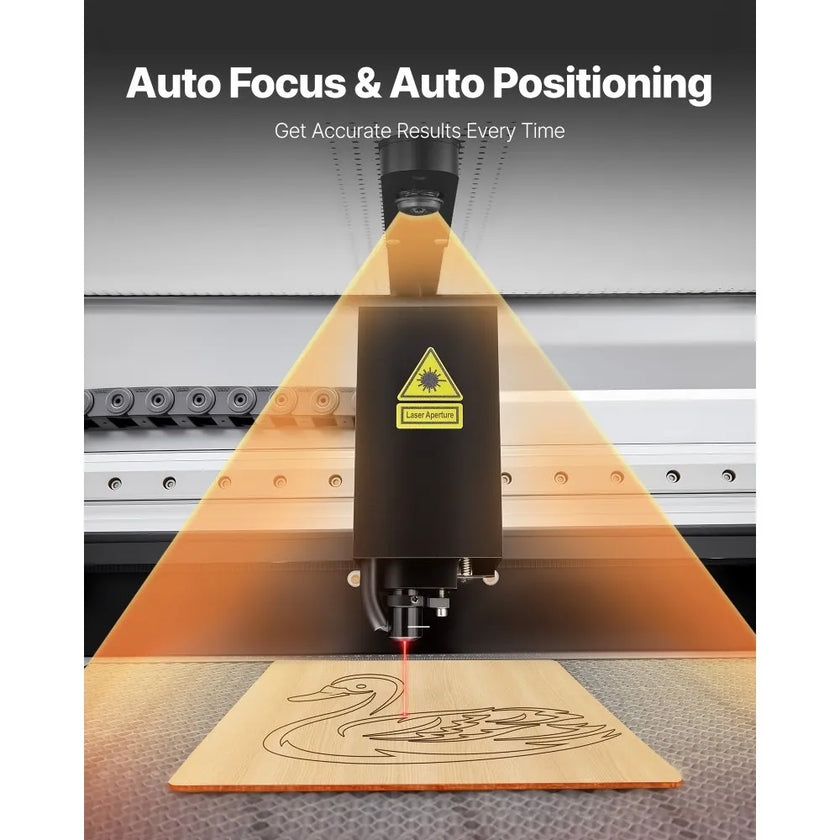 55W CO2 Laser Engraver & Cutter – Desktop Laser Engraving Machine with 5MP Camera & Rotary Axis