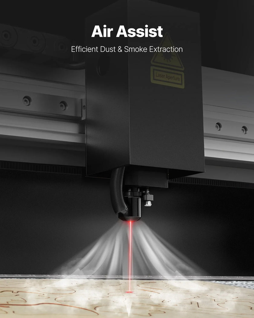 55W CO2 Laser Engraver & Cutter – Desktop Laser Engraving Machine with 5MP Camera & Rotary Axis