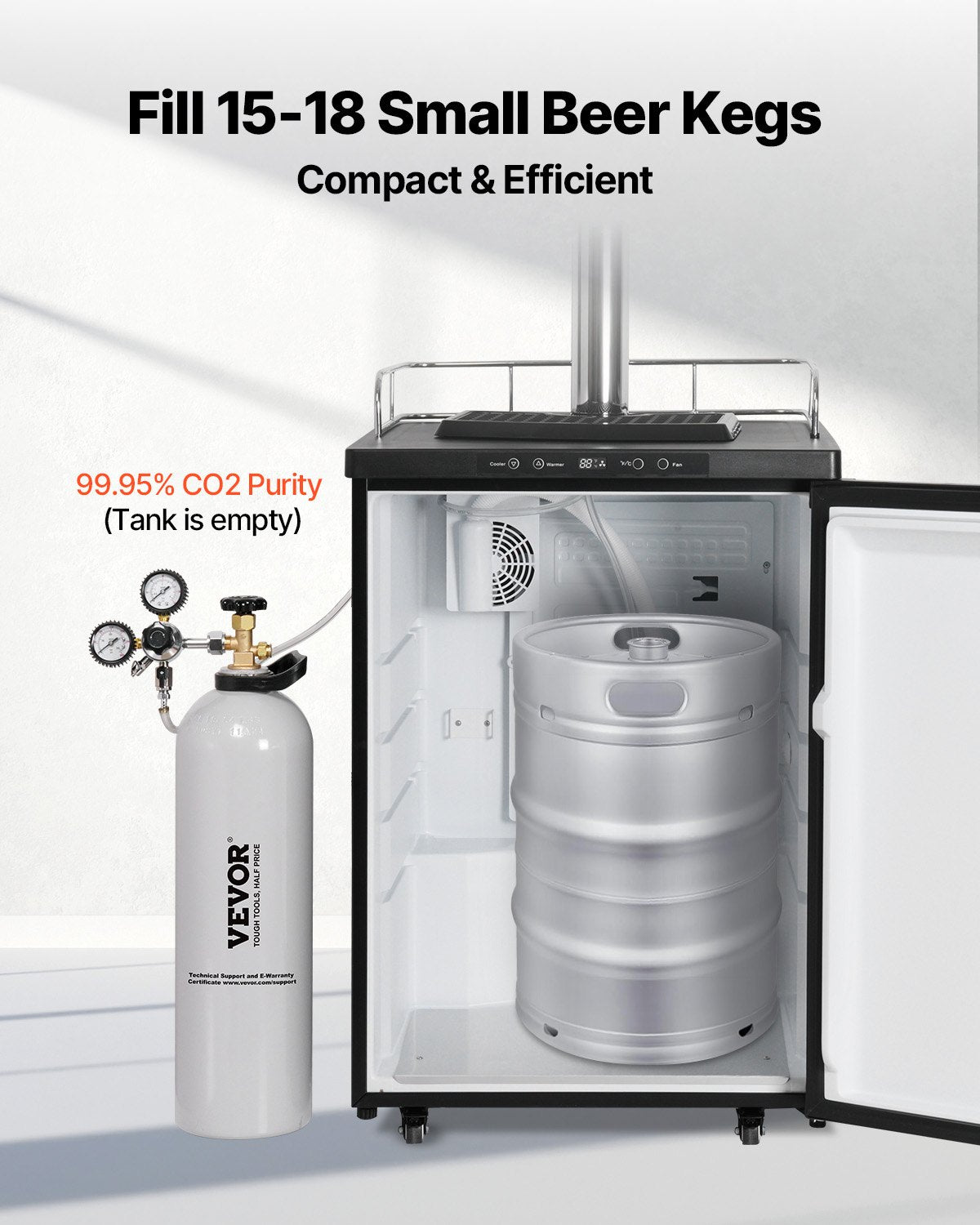 VEVOR CO2 Tank 15 lbs Aluminum Alloy Cylinder with CGA320 Valve DOT Approved