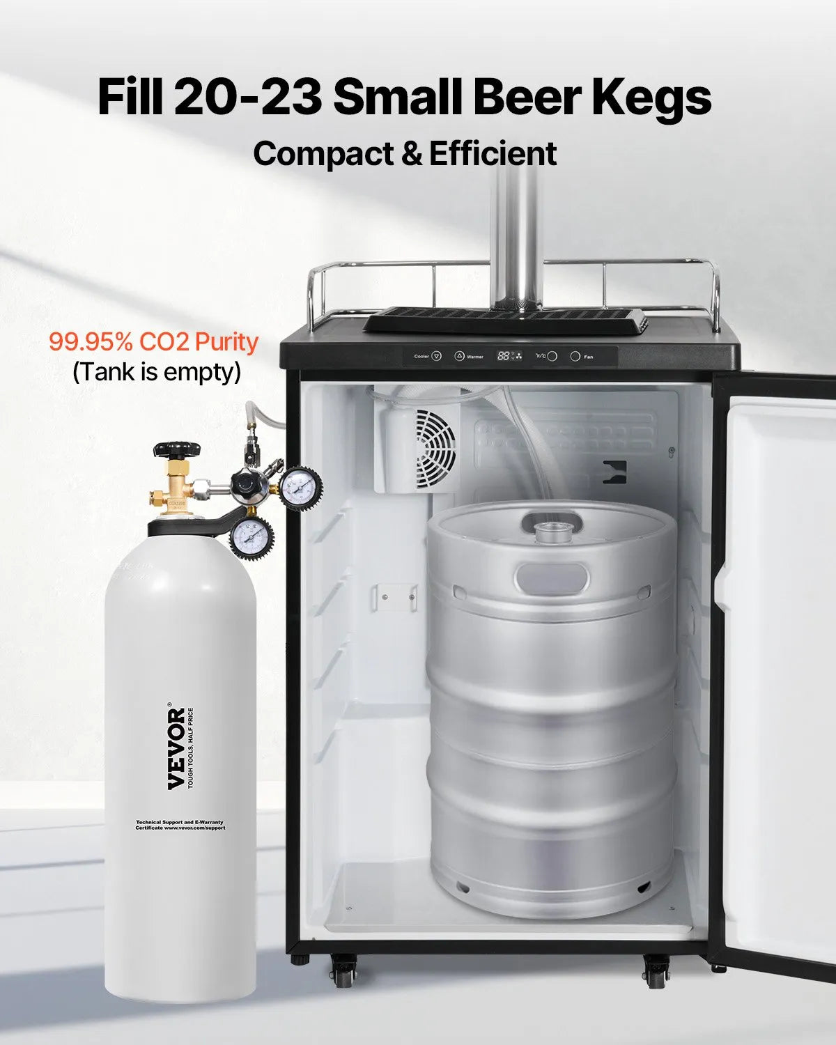 VEVOR CO2 Tank 20 lbs New Aluminum Alloy Cylinder with Siphon Tube DOT Approved