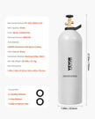 VEVOR CO2 Tank 20 lbs New Aluminum Alloy Cylinder with Siphon Tube DOT Approved