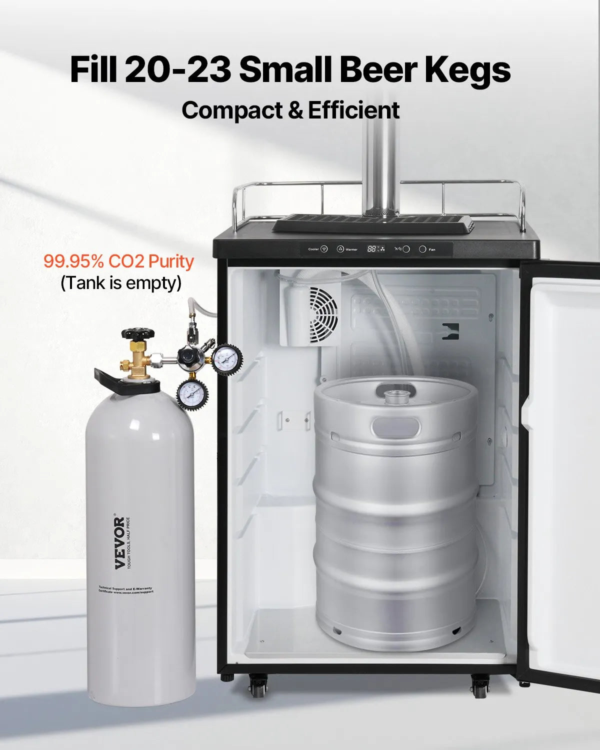 VEVOR CO2 Tank 20 lbs Aluminum Alloy Cylinder with CGA320 Valve for Draft Beer