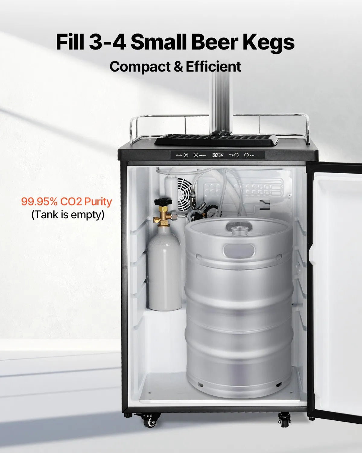VEVOR CO2 Tank 2.5 lbs Aluminum Alloy Cylinder with CGA320 Valve DOT Approved