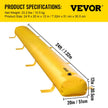 VEVOR Flood Barrier, 24 ft Length x 12 in Height, Reusable PVC Water Diversion Tubes, Lightweight Hydro Barrier with Excellent Waterproof Effect Used for Doorways, Garages, Yellow