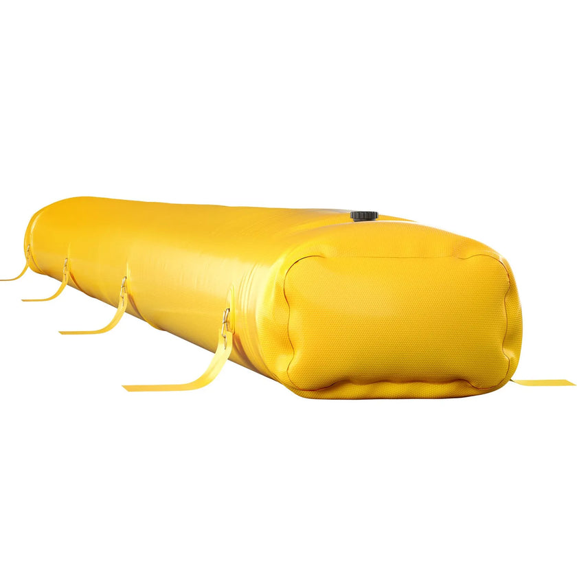 VEVOR Flood Barrier, 24 ft Length x 12 in Height, Reusable PVC Water Diversion Tubes, Lightweight Hydro Barrier with Excellent Waterproof Effect Used for Doorways, Garages, Yellow