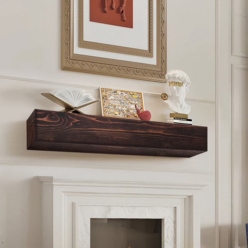 VEVOR Fireplace Mantel Wood Shelf Floating Rustic Fireplace Mantel 48