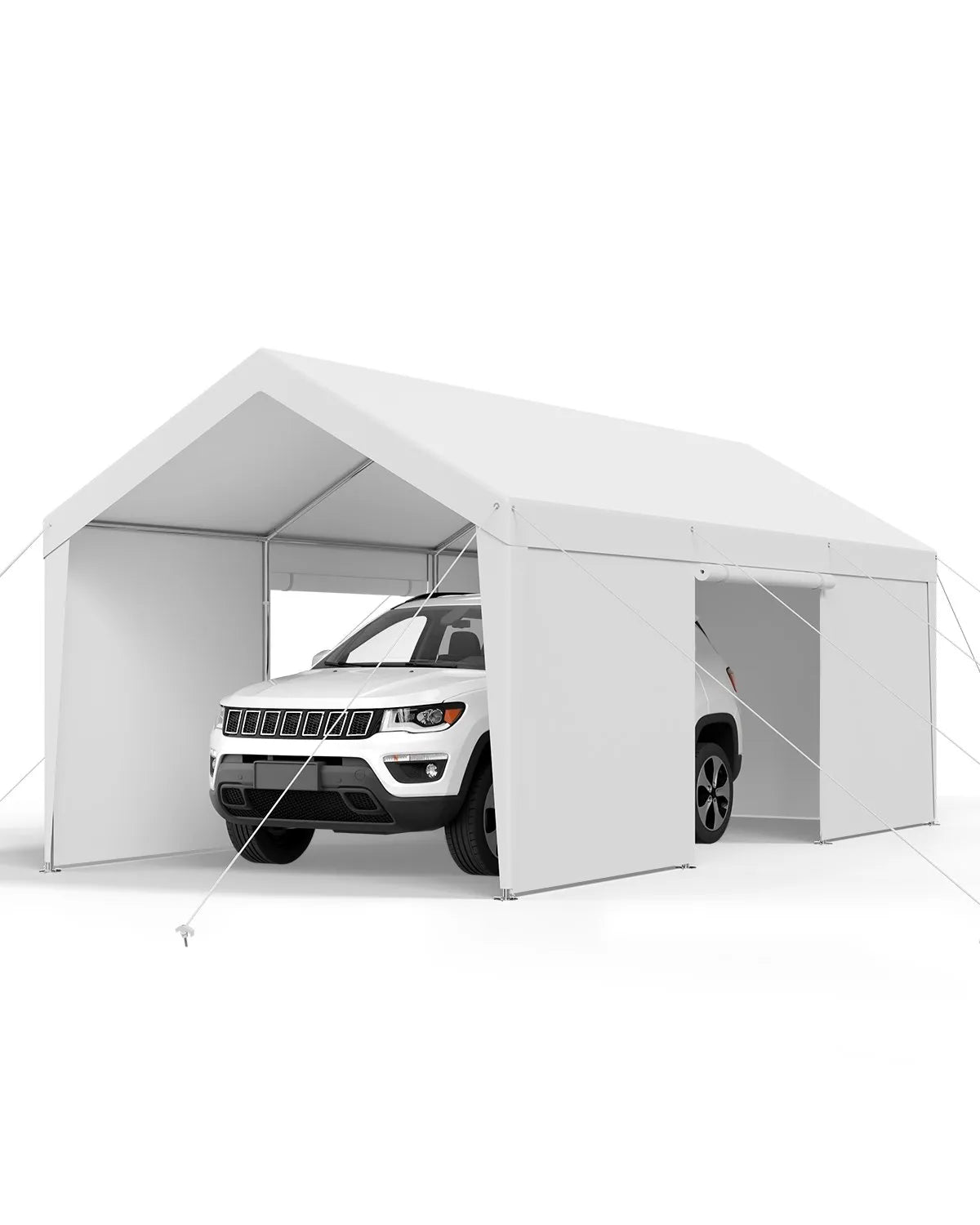 VEVOR Carport Car Canopy 10x20FT Heavy Duty Car Shelter with Sidewalls White
