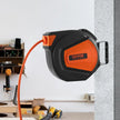 VEVOR Retractable Air Hose Reel, 3/8 IN x 50 FT Hybrid Air Hose Max 300PSI, Air Compressor Hose Reel with 5 In Lead in, Ceiling / Wall Mount Enclosed Air Reel, 180° Swivel Mount