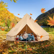 VEVOR Canvas Bell Tent, 4 Seasons 5 m/16.4 ft Yurt Tent, Canvas Tent for Camping with Stove Jack, Breathable Tent Holds up to 8 People, Family Camping Outdoor Hunting Party