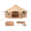 VEVOR Canvas Tent, 4 Seasons 5 m/16.4 ft Bell Tent, Canvas Tent for Camping with Stove Jack, Breathable Yurt Tent for up to 8 People, Family Camping Outdoor Hunting Party