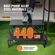 VEVOR RV Steps, 2-Step RV Stairs, 440 LBS Load Capacity, Thickened Carbon Steel, With Handrail, Non-Slip Steps for Safe Entry and Exit, Suit for RV, Trailer, Camper Steps