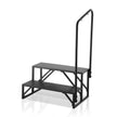 VEVOR RV Steps, 2-Step RV Stairs, 440 LBS Load Capacity, Thickened Carbon Steel, With Handrail, Non-Slip Steps for Safe Entry and Exit, Suit for RV, Trailer, Camper Steps