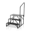VEVOR RV Steps, 3-Step RV Stairs, 440 LBS Load Capacity, Thickened Carbon Steel, With Handrail, Non-Slip Steps for Safe Entry and Exit, Suit for RV, Trailer, Camper Steps