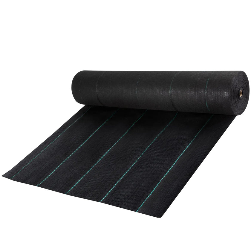 VEVOR Weed Barrier Landscape Fabric, 5 x 250 ft, 5 Oz Premium Woven Ground Cover Heavy Duty PP Material & Easy Setup, Single-Layer for Outdoor Garden, Lawn, Driveway, Black