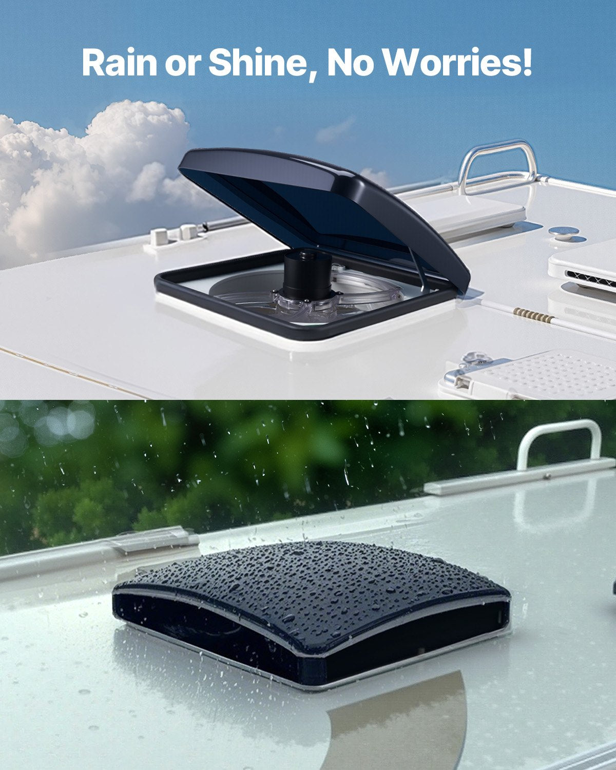 VEVOR RV Vent Roof Fan 14 inch 10-Speed Reversible with Remote Control