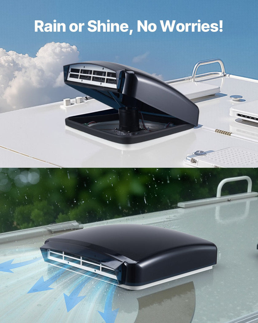 VEVOR RV Vent Roof Fan 14 inch Reversible with Rain Cover Power Top Lid