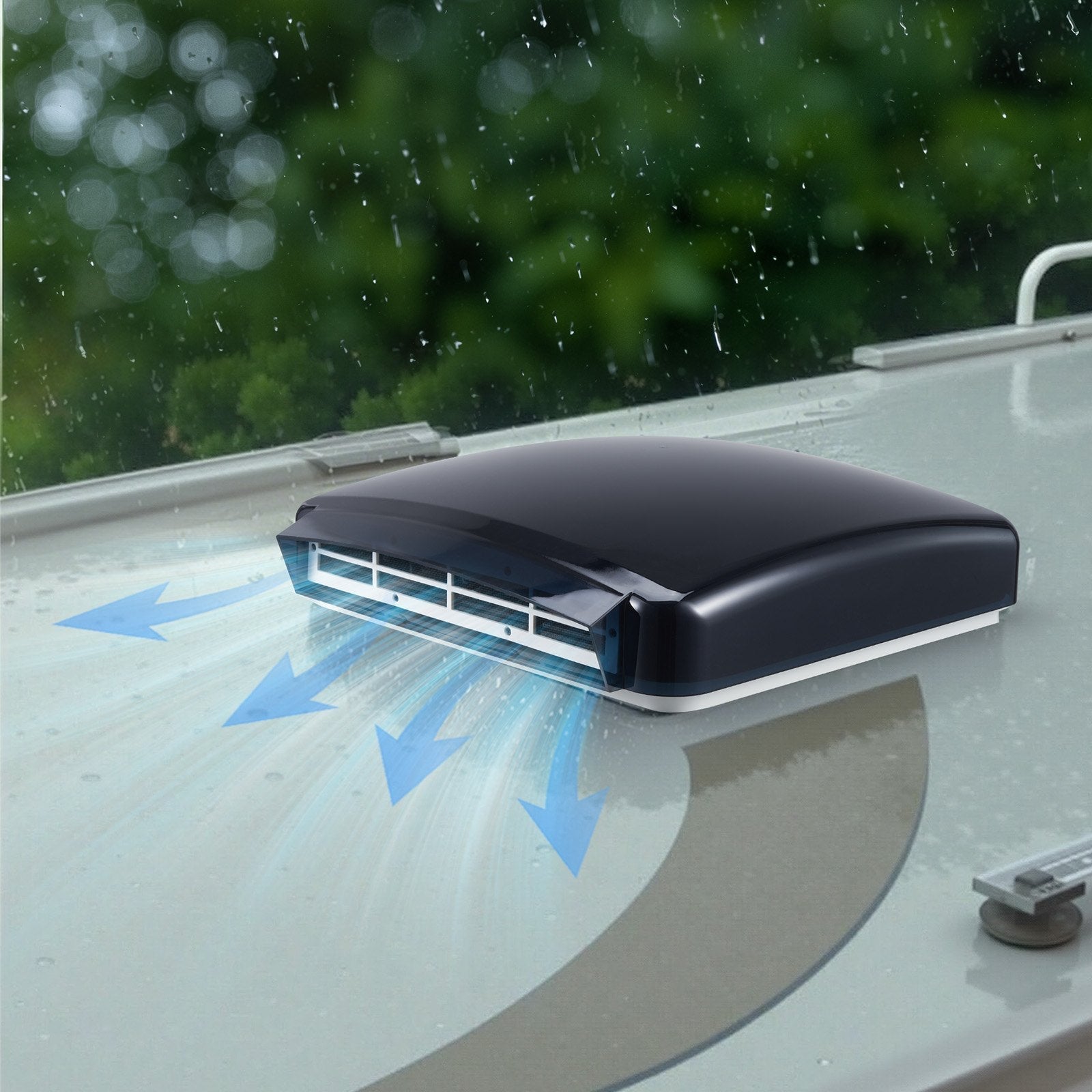 VEVOR RV Vent Roof Fan 14 inch Reversible with Rain Cover Power Top Lid