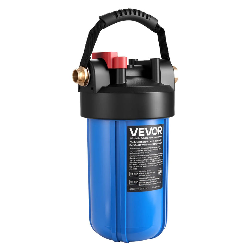VEVOR RV Water Filter System with Replaceable Cartridge for Clean Water RV Boat