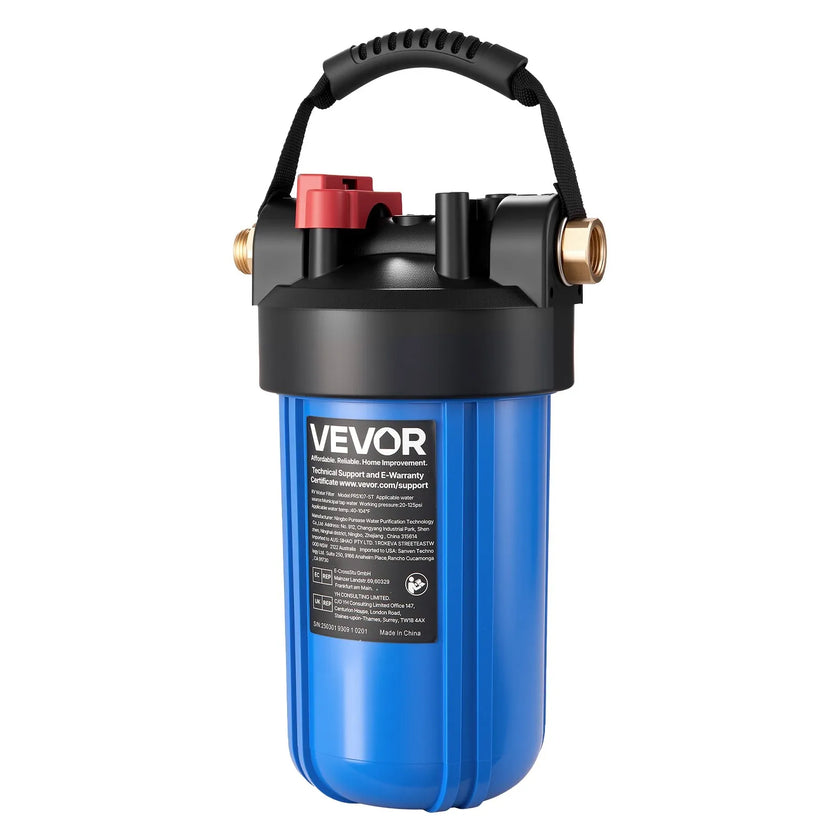 VEVOR RV Water Filter System with Replaceable Cartridge for Clean Water RV Boat