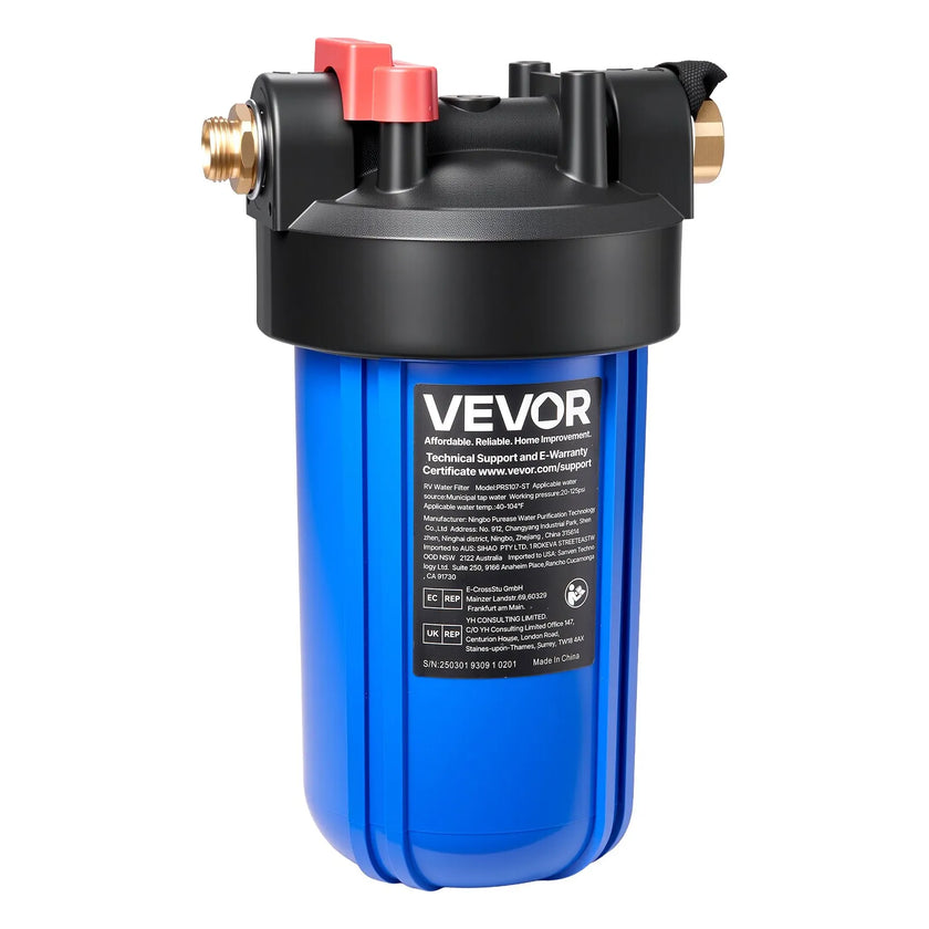 VEVOR RV Water Filter System with Replaceable Cartridge for Clean Water RV Boat