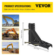 VEVOR Backhoe Excavator Thumb DIY Backhoe 24 inch Backhoe Excavator Thumb Attachments Weld 1/2 Inch Teeth Thick Steel Plate Assembly CNC Plasma Cut Bolt-On Design